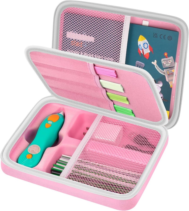 casmilee Case Compatible with 3Doodler Start+ Essentials 3D Pen Set for Kids, Art Activity Set Storage for Educational STEM Toy, Hold Plastic Filaments Strands- Pink - Image 1